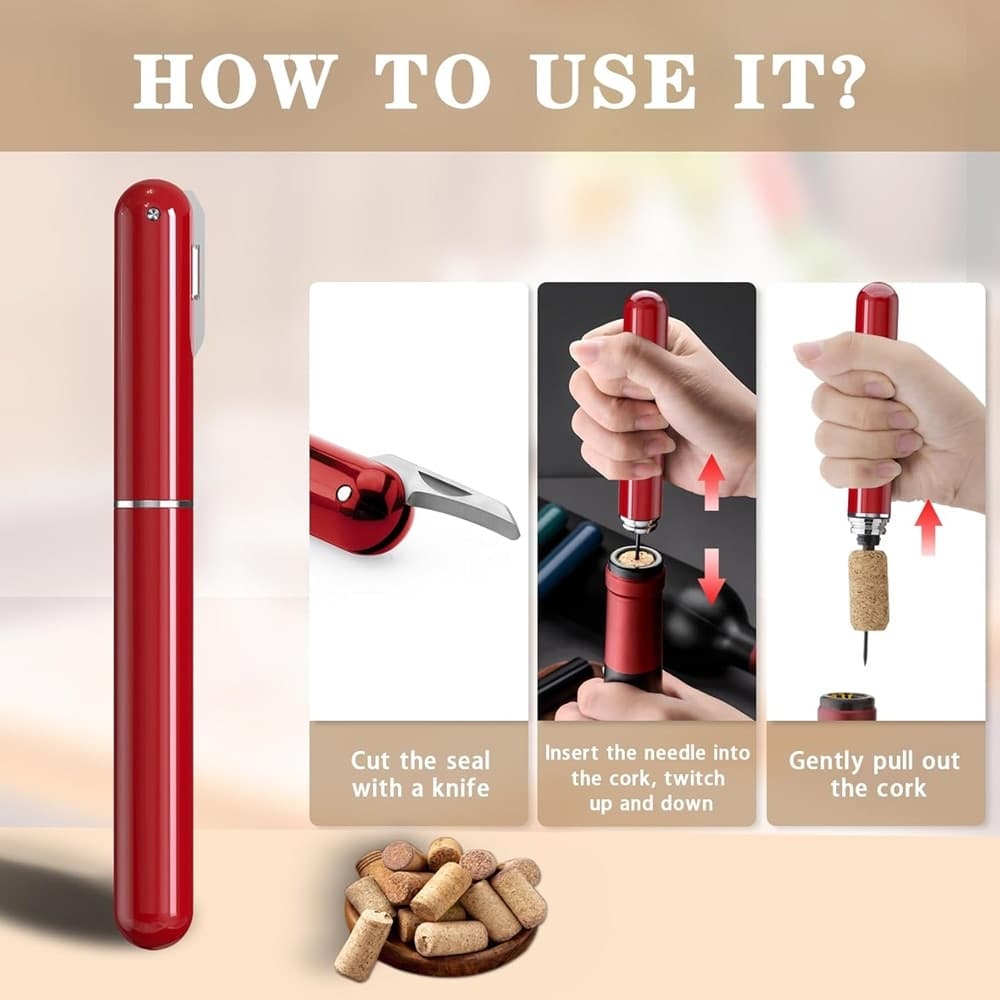 APRIBOTTIGLIE A PRESSIONE ARIA CON TAGLIACAPSULE CAVATAPPI A POMPA REGALO AMANTI VINO CASA in Apribottiglie Trade Shop italia - Napoli, commercioVirtuoso.it