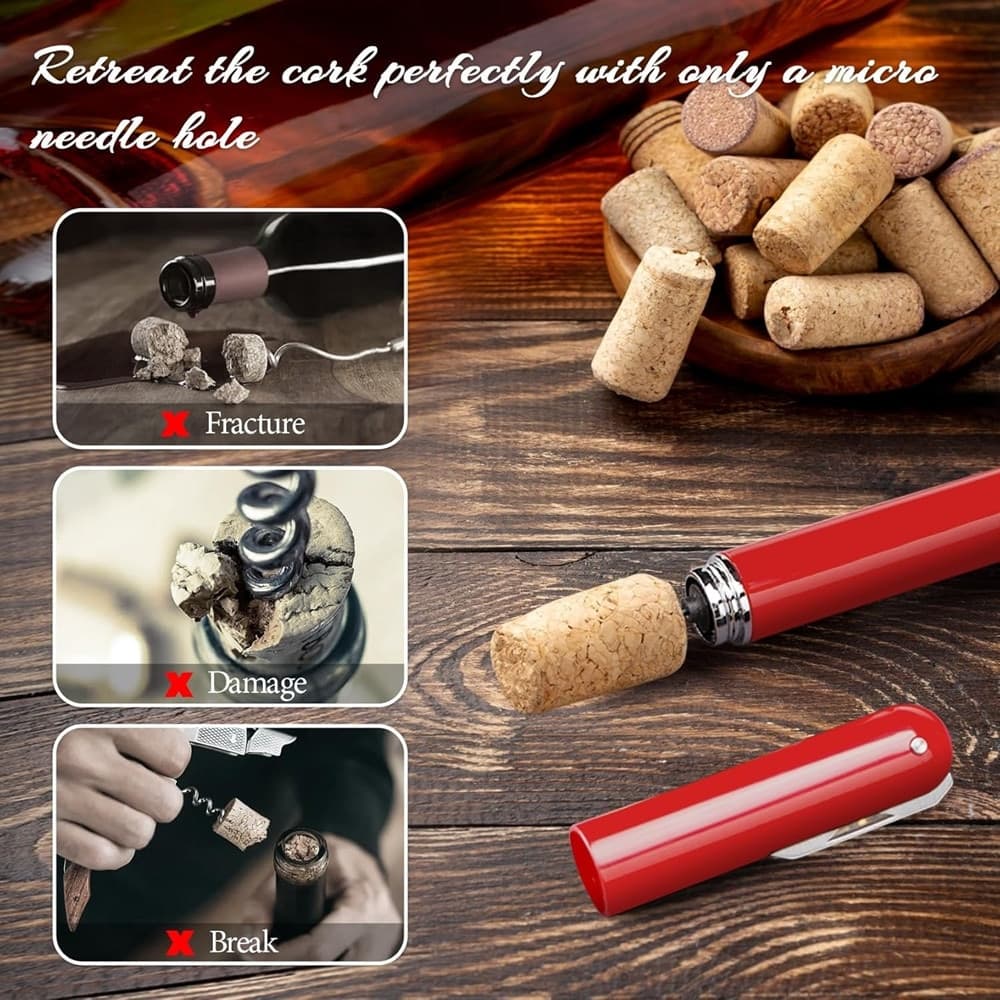APRIBOTTIGLIE A PRESSIONE ARIA CON TAGLIACAPSULE CAVATAPPI A POMPA REGALO AMANTI VINO CASA in Apribottiglie Trade Shop italia - Napoli, commercioVirtuoso.it