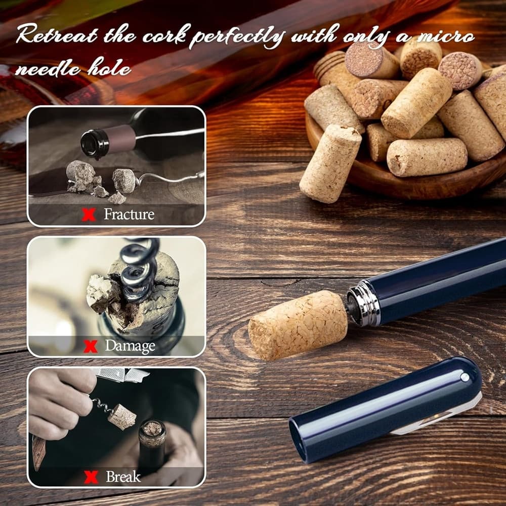 APRIBOTTIGLIE A PRESSIONE ARIA CON TAGLIACAPSULE CAVATAPPI A POMPA REGALO AMANTI VINO CASA in Apribottiglie Trade Shop italia - Napoli, commercioVirtuoso.it