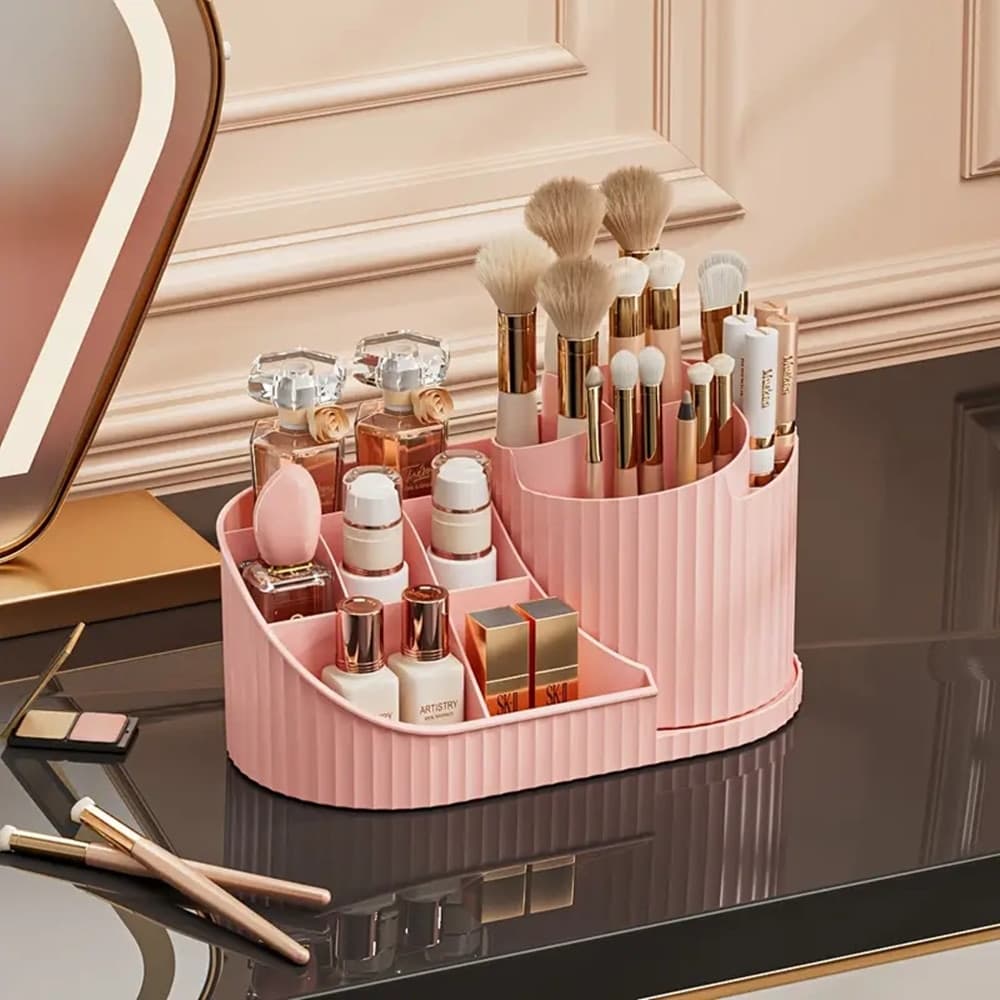 ORGANIZZATORE PER TRUCCO COSMETICI ROTANTE CON PORTAPENNELLI MULTISCOMPARTO COMPATTO in Contenitori per cosmetici Trade Shop italia - Napoli, commercioVirtuoso.it