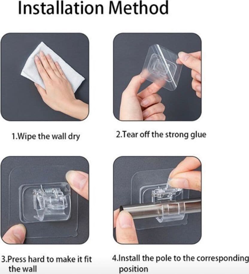 GANCI TRASPARENTI 2PZ SENZA FORARE PVC AUTOADESIVE PER TENDE PORTASCIUGAMANI SOSPESI in Ganci portasciugamani Trade Shop italia - Napoli, commercioVirtuoso.it