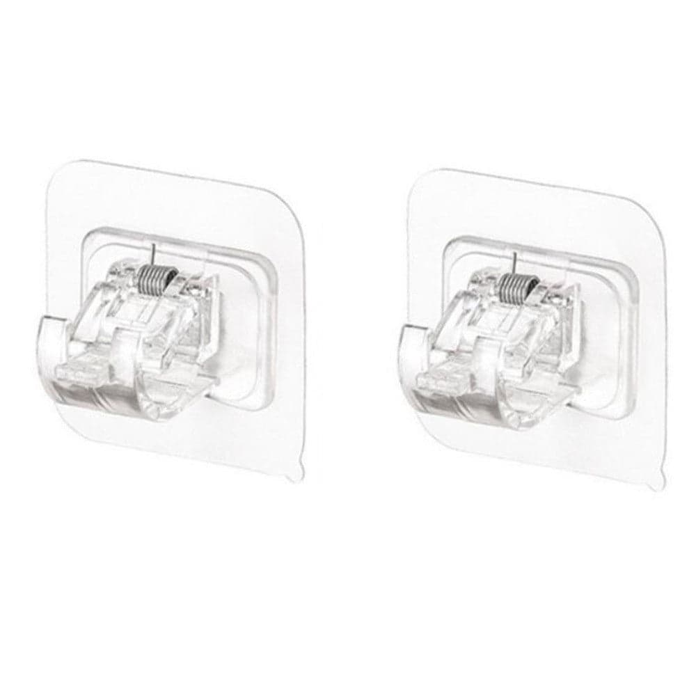 GANCI TRASPARENTI 2PZ SENZA FORARE PVC AUTOADESIVE PER TENDE PORTASCIUGAMANI SOSPESI