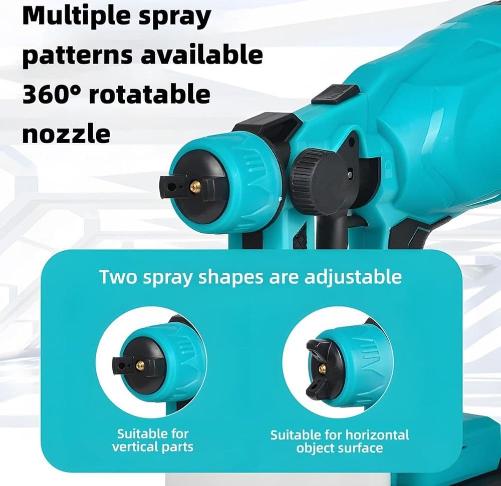 PISTOLA PER VERNICIARE A BATTERIA 2800W 3 MODALITÀ SPRUZZO UGELLO RUOTABILE A 360° MANUALE in Spruzzatori di vernice Trade Shop italia - Napoli, commercioVirtuoso.it