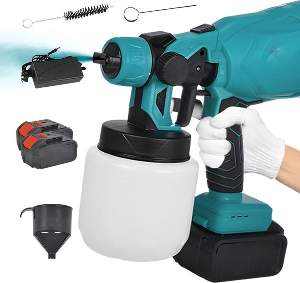 PISTOLA PER VERNICIARE A BATTERIA 2800W 3 MODALITÀ SPRUZZO UGELLO RUOTABILE A 360° MANUALE