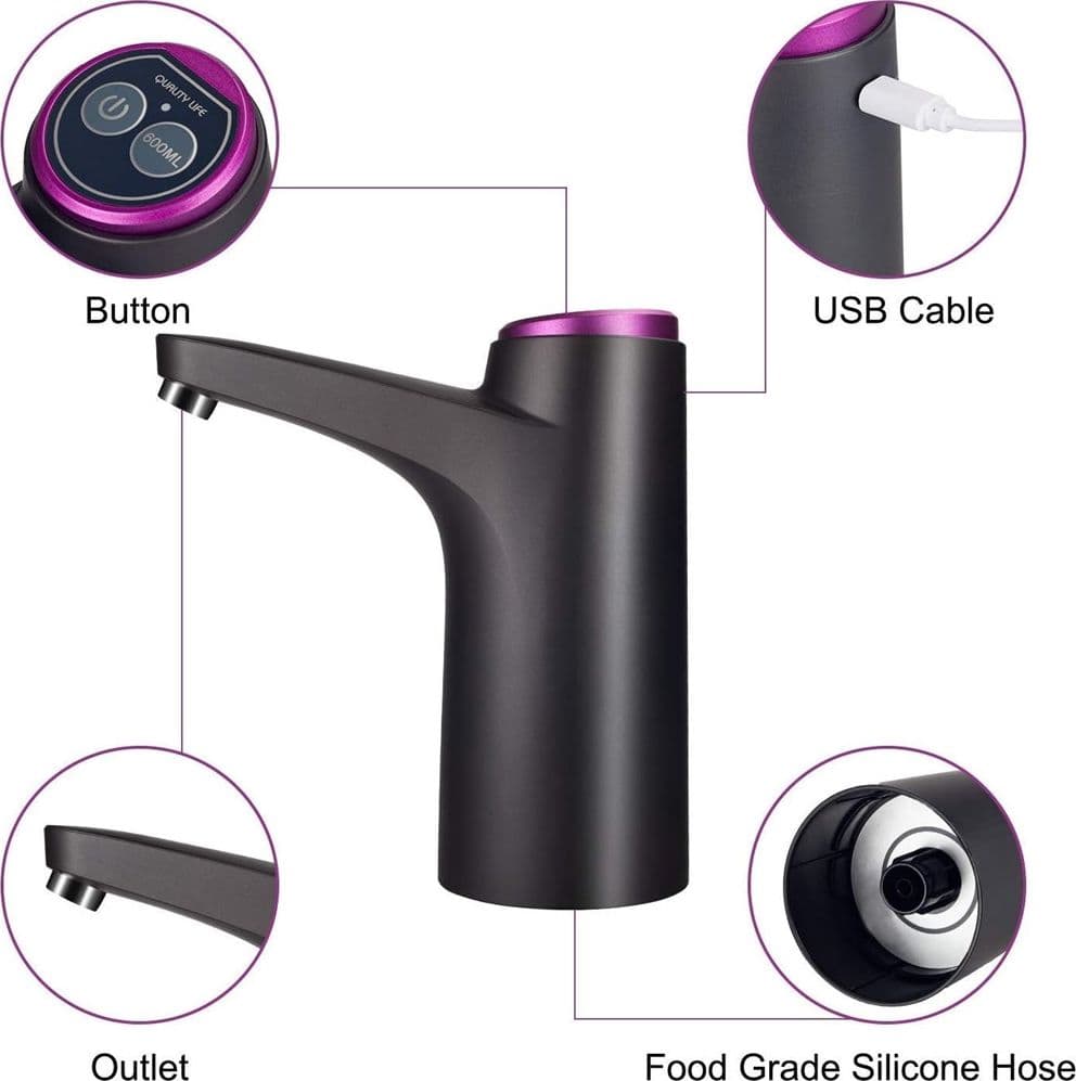 DISPENSER EROGATORE D'ACQUA RICARICA USB AUTOMATICA POMPA PORTATILE ELETTRICA UNIVERSALE in Distributori e fontane d'acqua Trade Shop italia - Napoli, commercioVirtuoso.it