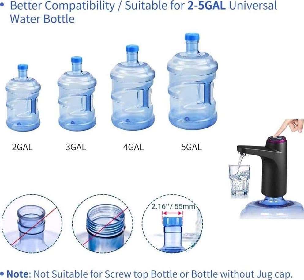DISPENSER EROGATORE D'ACQUA RICARICA USB AUTOMATICA POMPA PORTATILE ELETTRICA UNIVERSALE in Distributori e fontane d'acqua Trade Shop italia - Napoli, commercioVirtuoso.it