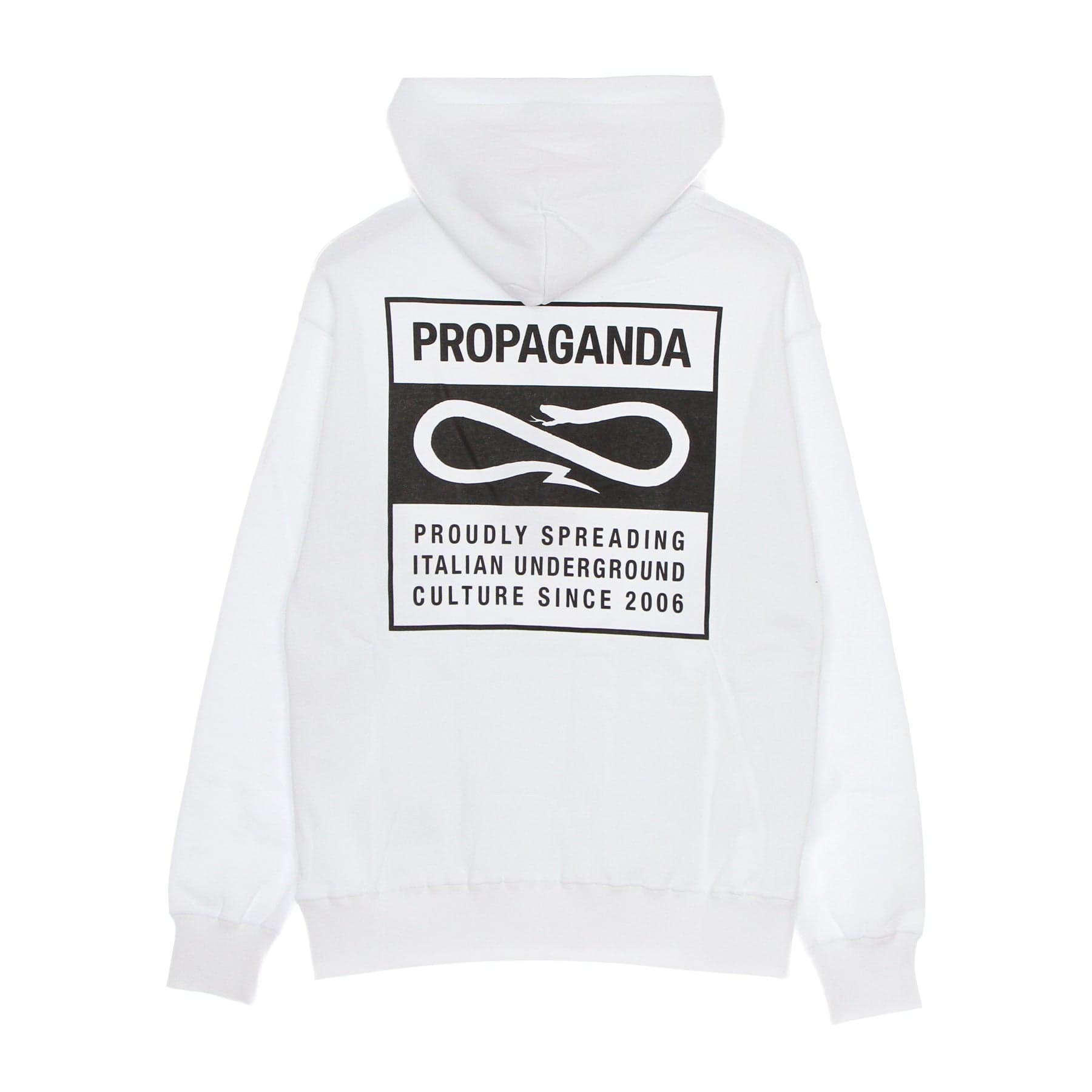 PROPAGANDA Felpa Cappuccio Uomo Label Hoodie White da uomo in Felpe con cappuccio Drestige - Casamassima, commercioVirtuoso.it