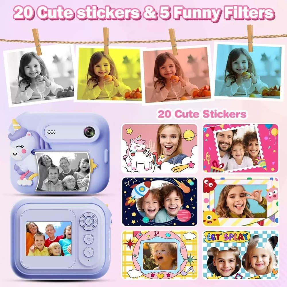 MINI MACCHINA FOTOGRAFICA PORTATILE DESIGN UNICORNO MULTIFUNZIONALE A BATTERIA PER BAMBINI in Fotocamere digitali Trade Shop italia - Napoli, commercioVirtuoso.it