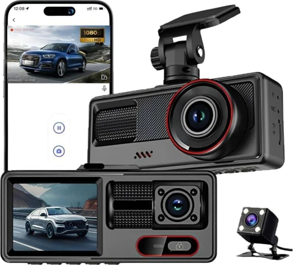 DASH CAM WIFI HD 1080P CAR DVR VIDEOREGISTRATORE G-SENSOR TELECAMERA ANTERIORE INTERNA