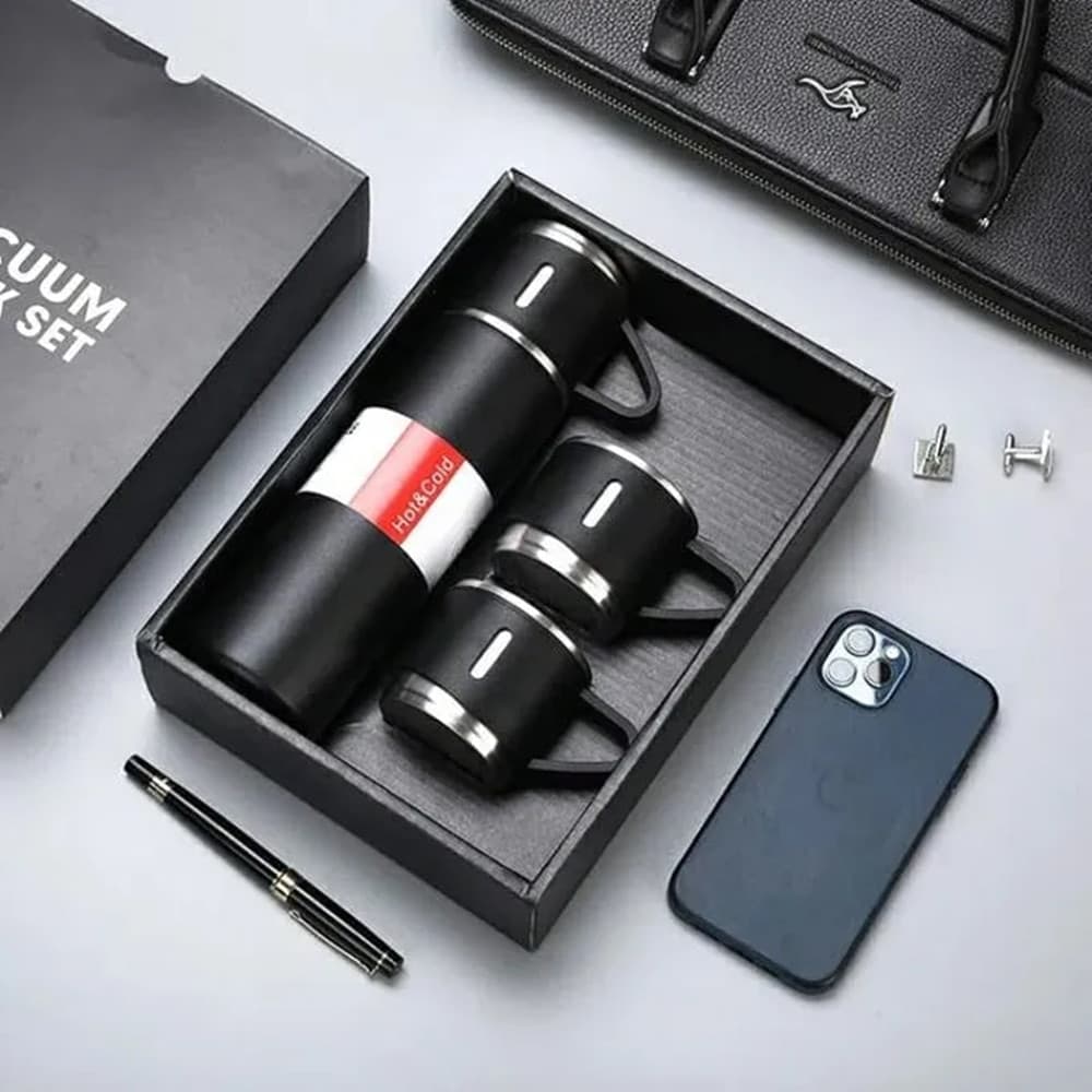 SET THERMOS IN ACCIAIO INFRANGIBILE A DOPPIA PARETE DA 500 ML CON 2 TAZZE TERMICHE REGALO in Thermos per bibite Trade Shop italia - Napoli, commercioVirtuoso.it