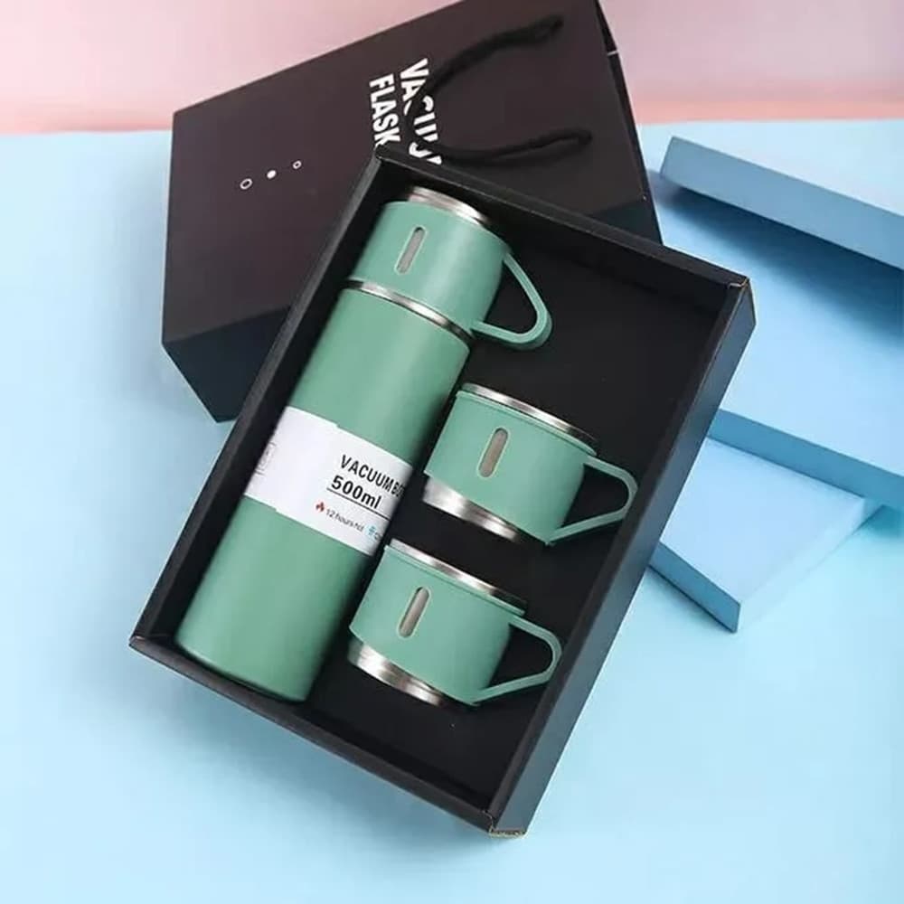 SET THERMOS IN ACCIAIO INFRANGIBILE A DOPPIA PARETE DA 500 ML CON 2 TAZZE TERMICHE REGALO in Thermos per bibite Trade Shop italia - Napoli, commercioVirtuoso.it