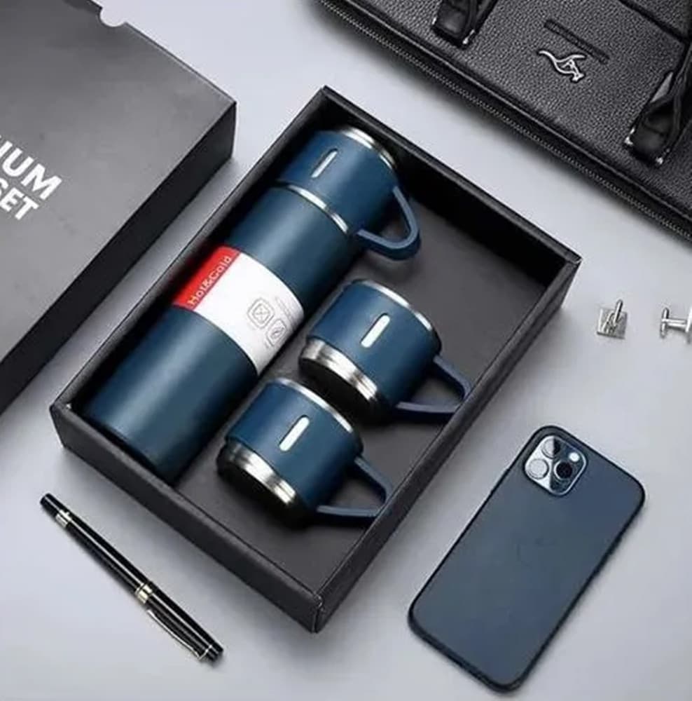 SET THERMOS IN ACCIAIO INFRANGIBILE A DOPPIA PARETE DA 500 ML CON 2 TAZZE TERMICHE REGALO in Thermos per bibite Trade Shop italia - Napoli, commercioVirtuoso.it