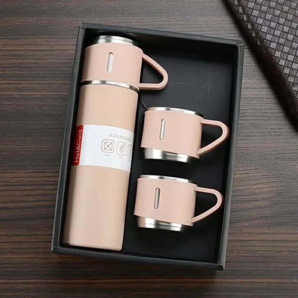 SET THERMOS IN ACCIAIO INFRANGIBILE A DOPPIA PARETE DA 500 ML CON 2 TAZZE TERMICHE REGALO in Thermos per bibite Trade Shop italia - Napoli, commercioVirtuoso.it