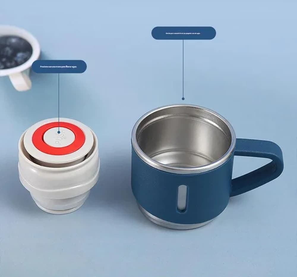SET THERMOS IN ACCIAIO INFRANGIBILE A DOPPIA PARETE DA 500 ML CON 2 TAZZE TERMICHE REGALO in Thermos per bibite Trade Shop italia - Napoli, commercioVirtuoso.it