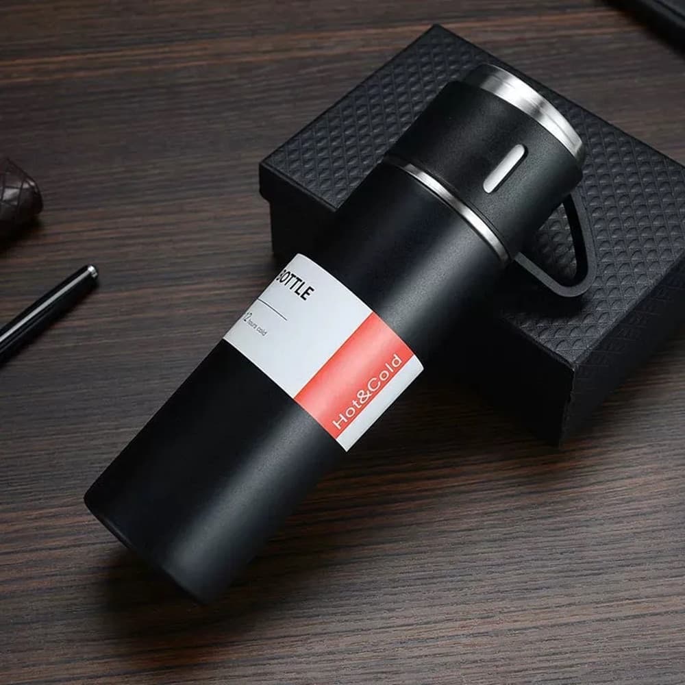 SET THERMOS IN ACCIAIO INFRANGIBILE A DOPPIA PARETE DA 500 ML CON 2 TAZZE TERMICHE REGALO in Thermos per bibite Trade Shop italia - Napoli, commercioVirtuoso.it