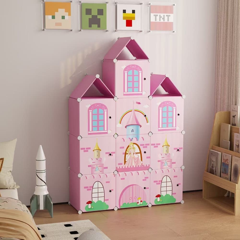 ARMADIO MODULARE PER BAMBINI MOBILE PORTAOGGETTI GIOCHI ORGANIZER A CASTELLO CON 10 CUBI in Scaffali Trade Shop italia - Napoli, commercioVirtuoso.it