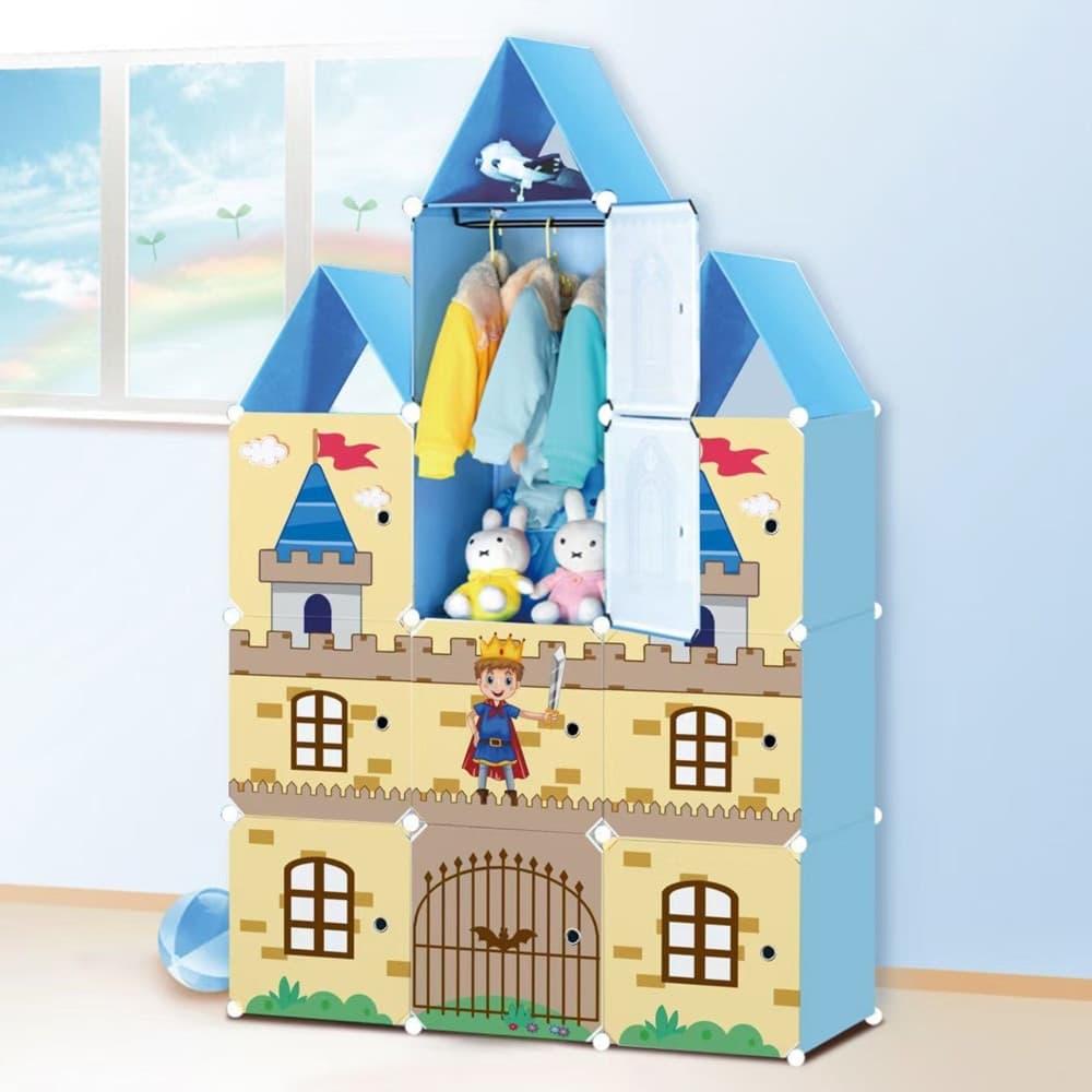 ARMADIO MODULARE PER BAMBINI MOBILE PORTAOGGETTI GIOCHI ORGANIZER A CASTELLO CON 10 CUBI in Scaffali Trade Shop italia - Napoli, commercioVirtuoso.it
