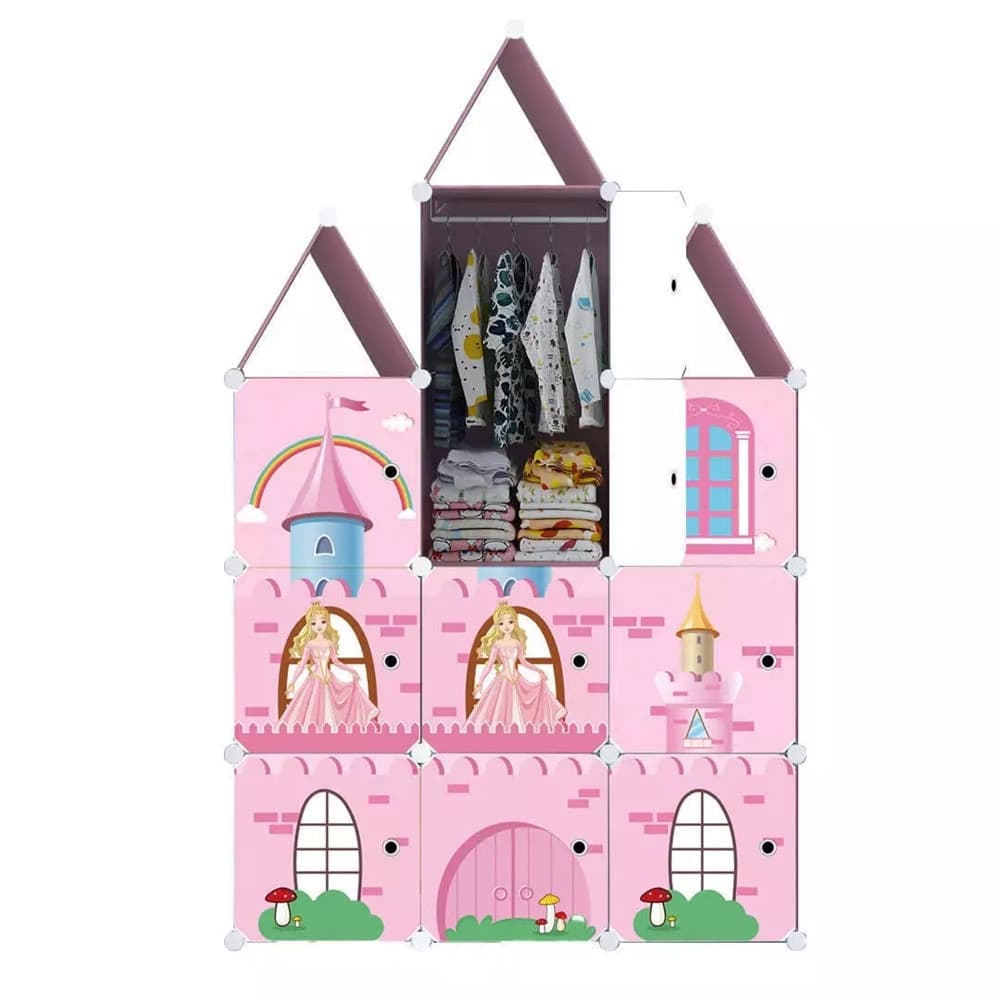 ARMADIO MODULARE PER BAMBINI MOBILE PORTAOGGETTI GIOCHI ORGANIZER A CASTELLO CON 10 CUBI in Scaffali Trade Shop italia - Napoli, commercioVirtuoso.it