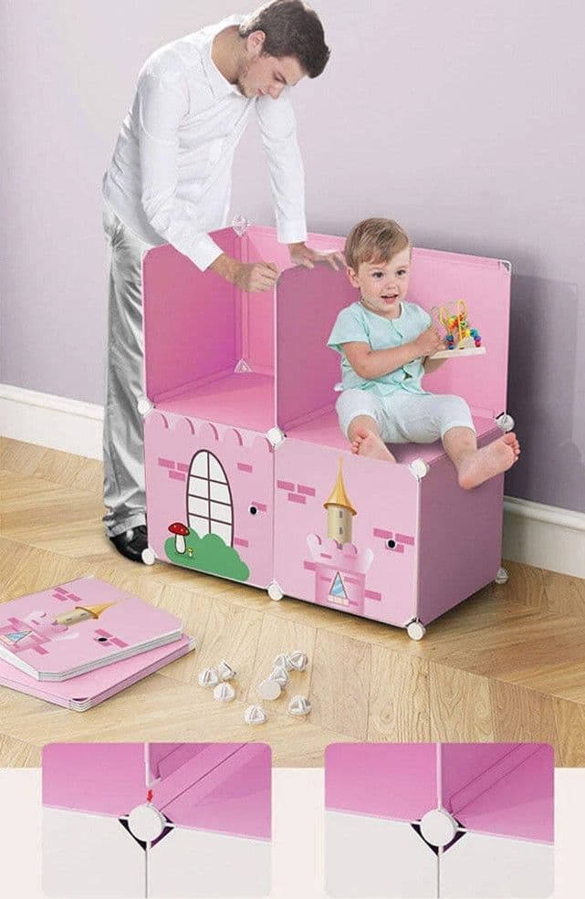 ARMADIO MODULARE PER BAMBINI MOBILE PORTAOGGETTI GIOCHI ORGANIZER A CASTELLO CON 10 CUBI in Scaffali Trade Shop italia - Napoli, commercioVirtuoso.it