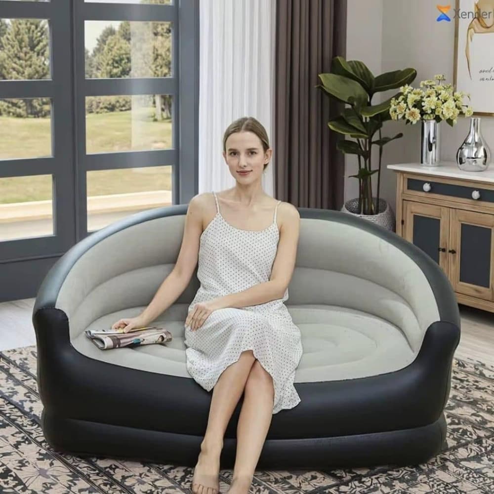 DIVANO GONFIABILE A 2 POSTI COMFORT PORTATILE CON SCHIENALE BRACCIOLI PER INTERNO ESTERNO in Divani Trade Shop italia - Napoli, commercioVirtuoso.it