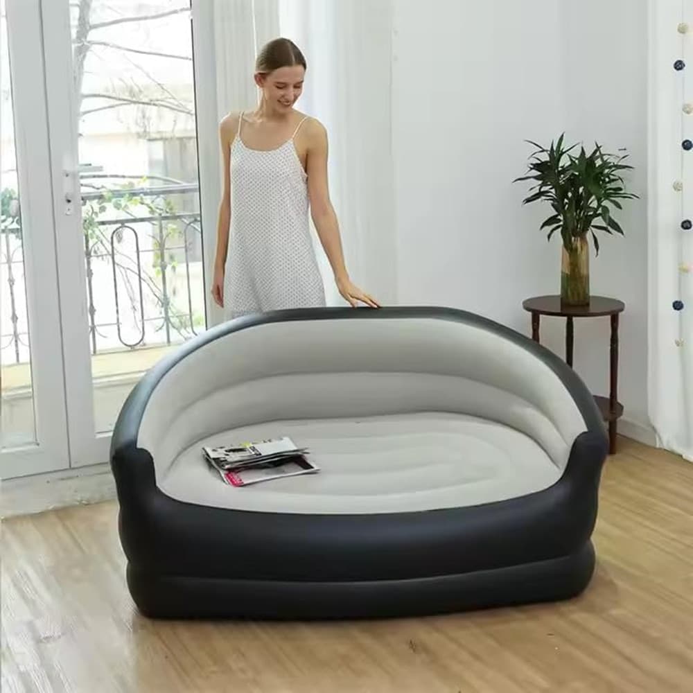 DIVANO GONFIABILE A 2 POSTI COMFORT PORTATILE CON SCHIENALE BRACCIOLI PER INTERNO ESTERNO in Divani Trade Shop italia - Napoli, commercioVirtuoso.it