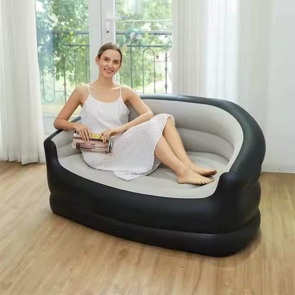 DIVANO GONFIABILE A 2 POSTI COMFORT PORTATILE CON SCHIENALE BRACCIOLI PER INTERNO ESTERNO in Divani Trade Shop italia - Napoli, commercioVirtuoso.it