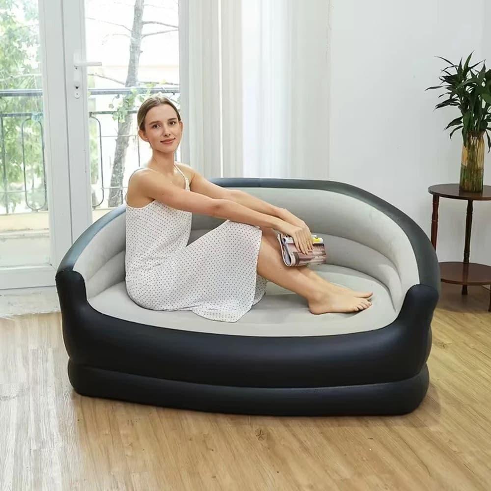 DIVANO GONFIABILE A 2 POSTI COMFORT PORTATILE CON SCHIENALE BRACCIOLI PER INTERNO ESTERNO in Divani Trade Shop italia - Napoli, commercioVirtuoso.it
