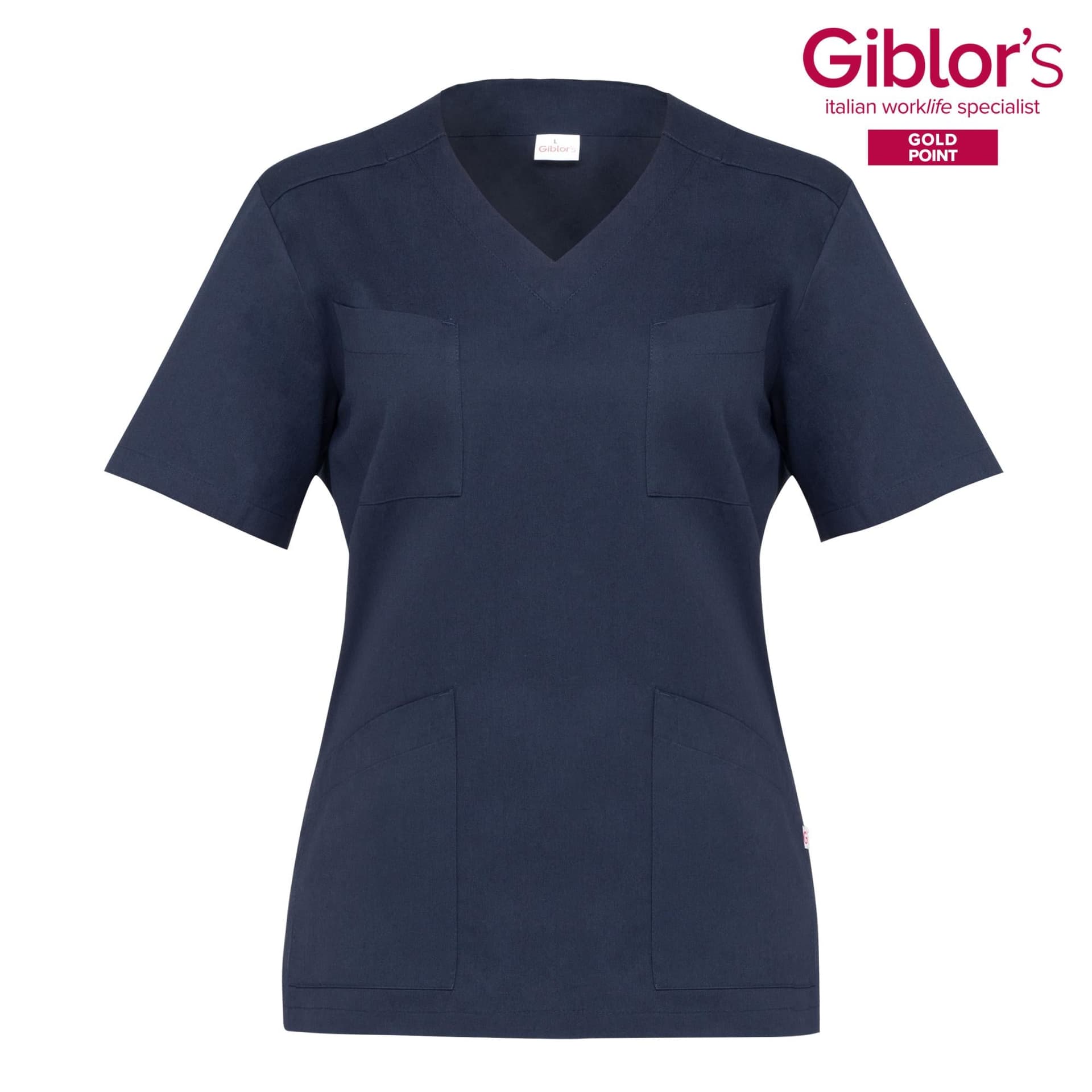 Casacca Milena Blu Collo a V Casacca Donna Infermiera Asa Oss Cotone Casacca Economica in Uniformi sanitarie - giacche Dresswork - Como, commercioVirtuoso.it