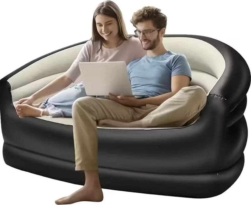 DIVANO GONFIABILE A 2 POSTI COMFORT PORTATILE CON SCHIENALE BRACCIOLI PER INTERNO ESTERNO in Divani Trade Shop italia - Napoli, commercioVirtuoso.it