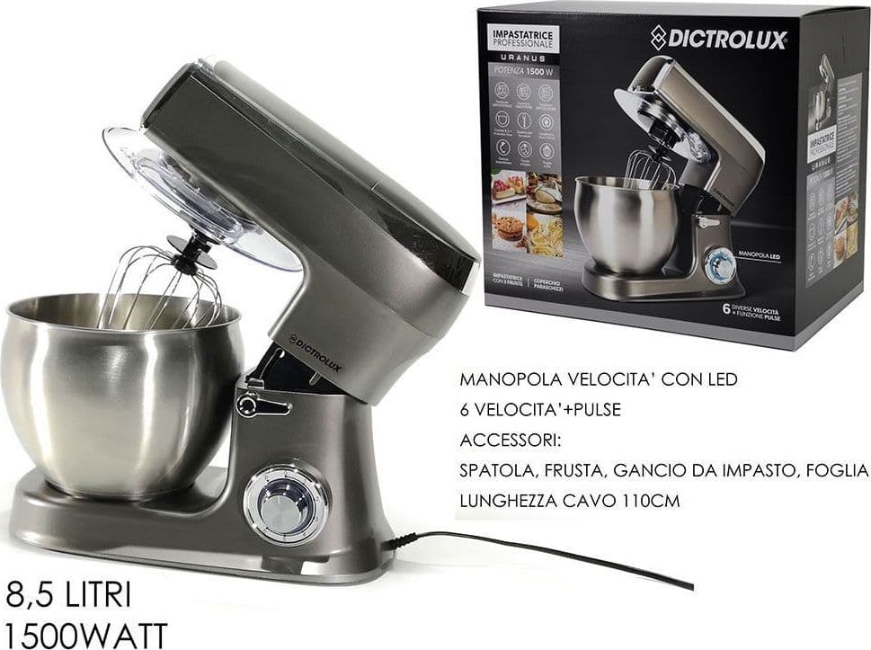 IMPASTATRICE PLANETARIA PROFESSIONALE CIOTOLA 8,5LT 1500W 6 VELOCITÀ + PULSE MANOPOLA LED in Impastatrici Trade Shop italia - Napoli, commercioVirtuoso.it