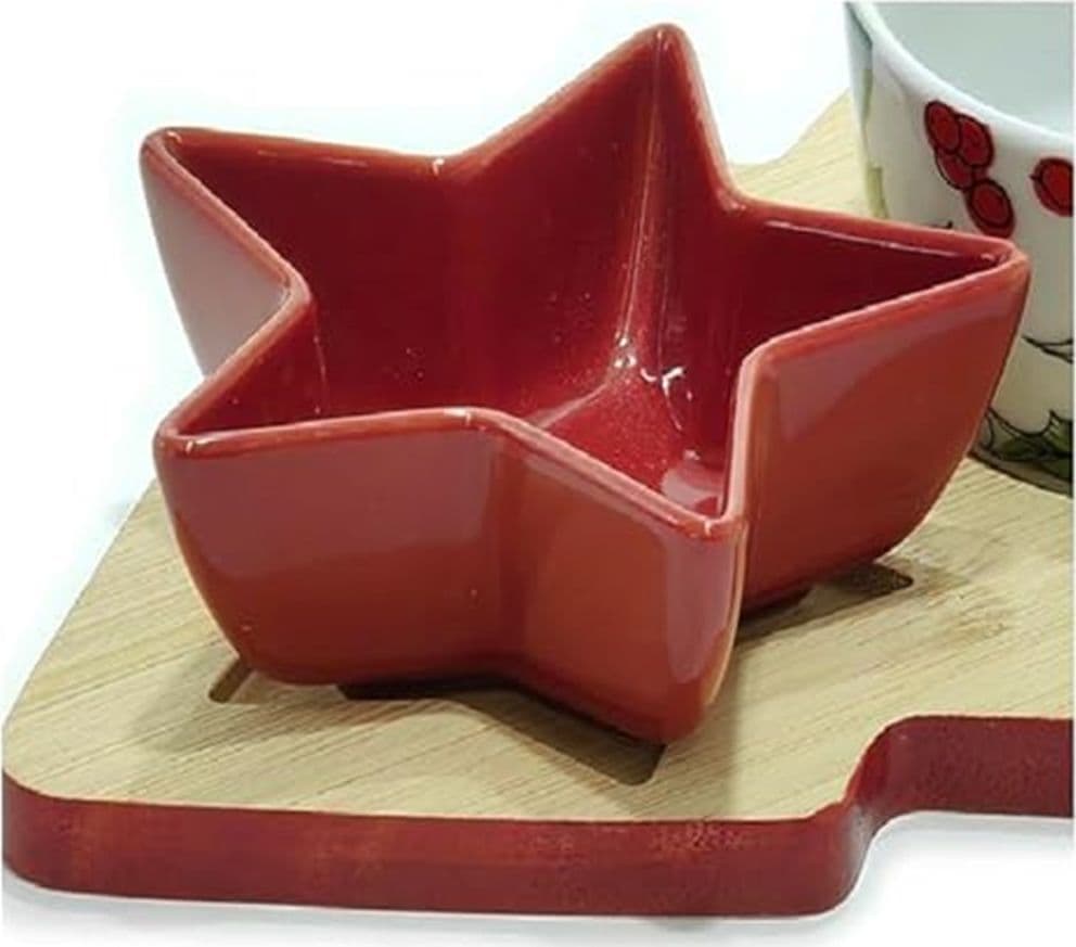 ANTIPASTIERA 2 POSTI CON CIOTOLE IN CERAMICA BASE IN BAMBÙ ALBERO DI NATALE IDEA REGALO in Ciotoline da Snack Trade Shop italia - Napoli, commercioVirtuoso.it
