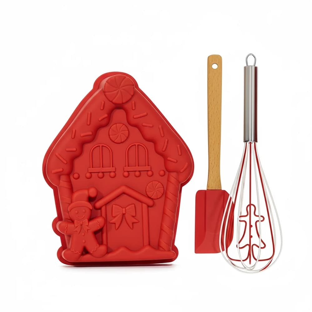 SET PASTICCERIA NATALIZIO DA 3 PEZZI CON STAMPO IN SILICONE FRUSTA IN ACCIAIO SPATOLA in Spatole Trade Shop italia - Napoli, commercioVirtuoso.it