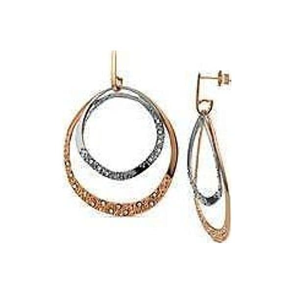 Boccadamo - Orecchini bicolor doppio cerchio maxi con swarovsky