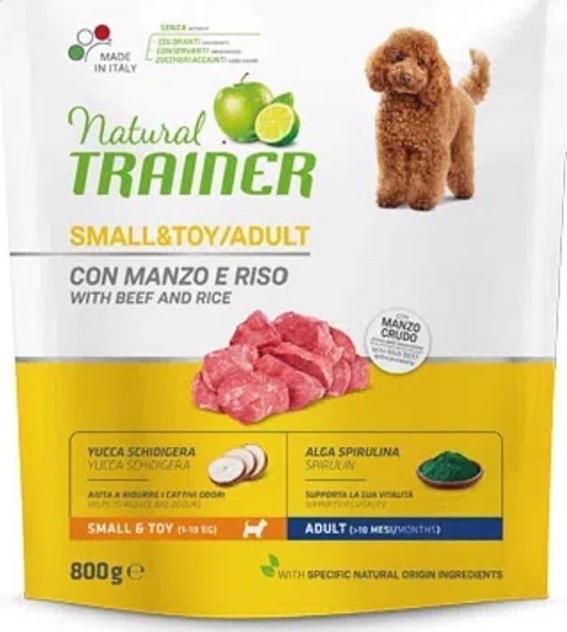 Natural Trainer Mantenimento mangime secco Cani Adult small & toy manzo e riso in Secco 101 Market - Poggibonsi, commercioVirtuoso.it