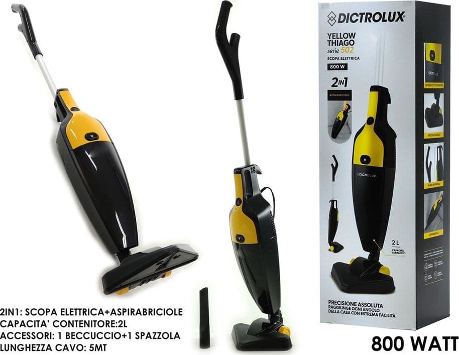 SCOPA ELETTRICA ASPIRABRICIOLE 2 IN 1 SERBATOIO DA 2 LITRI 800 WATT SISTEMA ANTICADUTA in Aspirabriciole e aspirapolvere portatili Trade Shop italia - Napoli, commercioVirtuoso.it