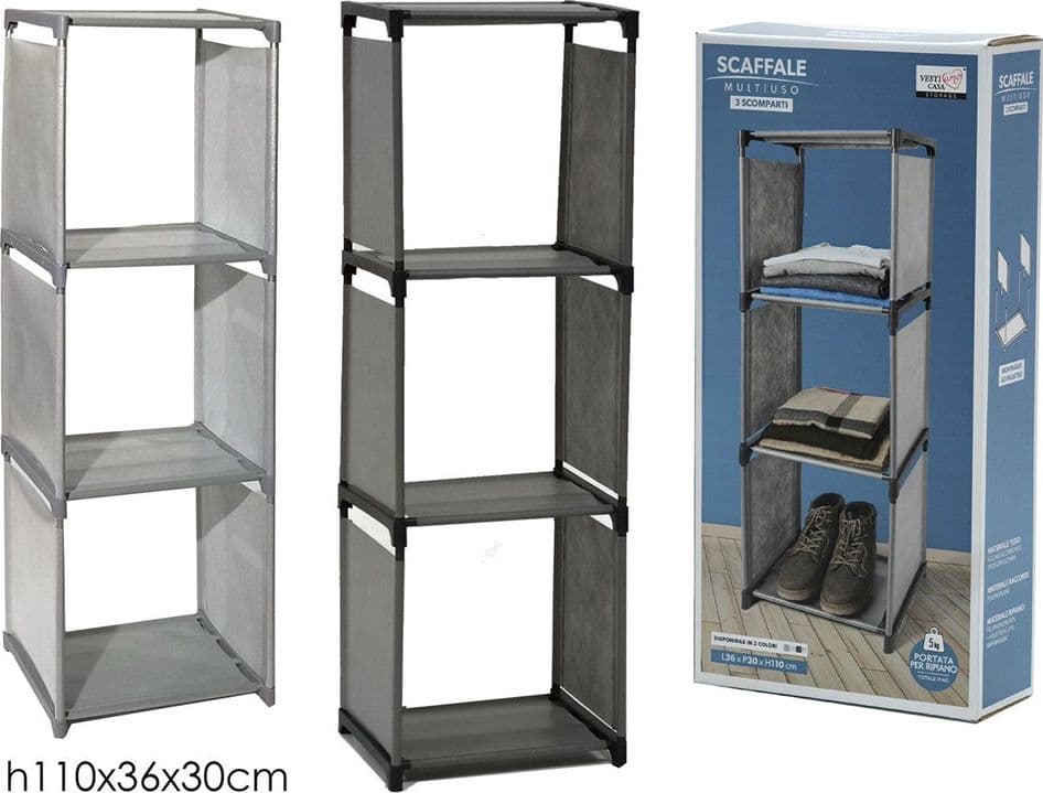 SCAFFALE MULTIUSO A 3 SCOMPARTI RIPIANI ARMADIO COMPONIBILE PER BUCATO MOBILE CASA BAGNO in Unità di mensole Trade Shop italia - Napoli, commercioVirtuoso.it