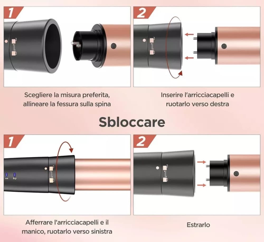 SET 5IN1 PIASTRA CAPELLI 3 CONI ARRICCIACAPELLI LISCI ONDE CERAMICA RISCALDAMENTO RAPIDO in Arricciacapelli Trade Shop italia - Napoli, commercioVirtuoso.it