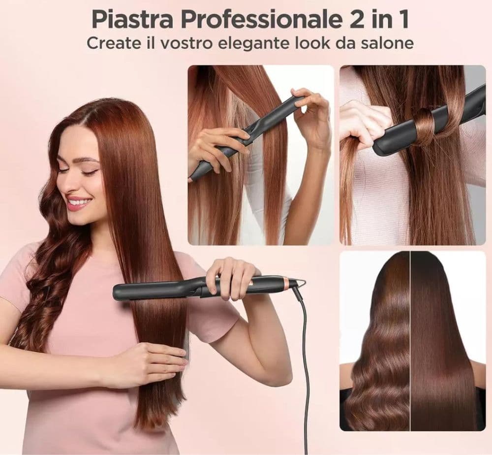 SET 5IN1 PIASTRA CAPELLI 3 CONI ARRICCIACAPELLI LISCI ONDE CERAMICA RISCALDAMENTO RAPIDO in Arricciacapelli Trade Shop italia - Napoli, commercioVirtuoso.it