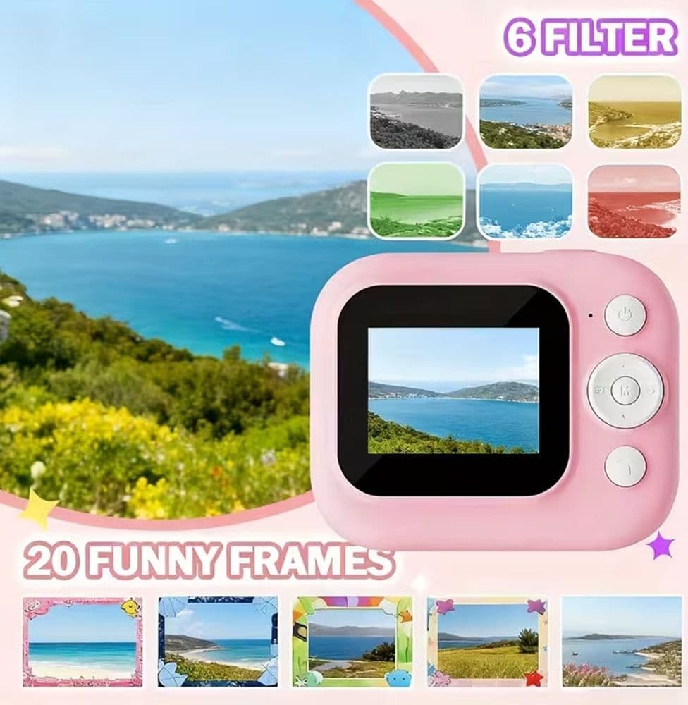 FOTOCAMERA PORTATILE A STAMPA ISTANTANEA PER BAMBINI CON SCHERMO LED ZOOM DIGITALE 6X in Fotocamere digitali Trade Shop italia - Napoli, commercioVirtuoso.it