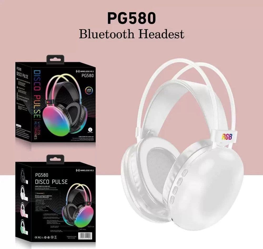 CUFFIE WIRELESS RICARICABILE BLUETOOTH V5.3 LUCI RGB LED AURICOLARE MUSICA PC SMARTPHONE in Lampade da libro Trade Shop italia - Napoli, commercioVirtuoso.it