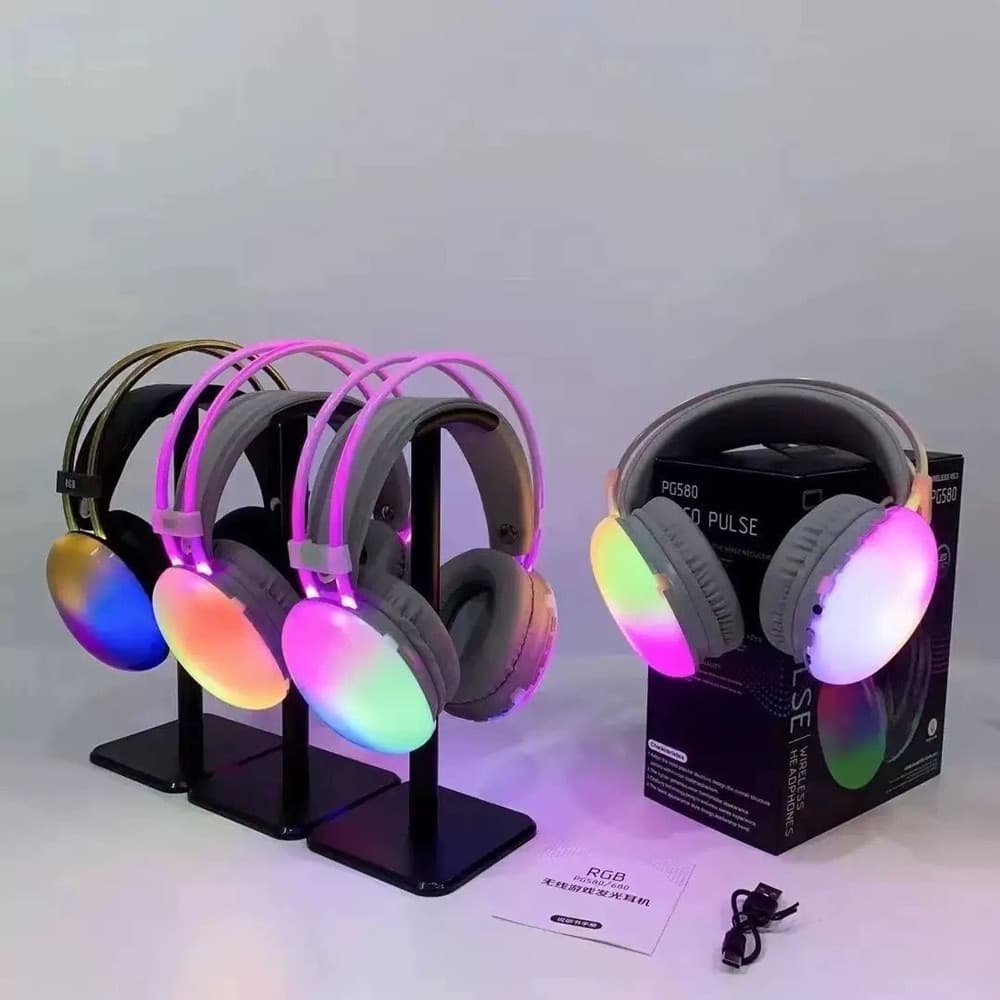 CUFFIE WIRELESS RICARICABILE BLUETOOTH V5.3 LUCI RGB LED AURICOLARE MUSICA PC SMARTPHONE in Lampade da libro Trade Shop italia - Napoli, commercioVirtuoso.it