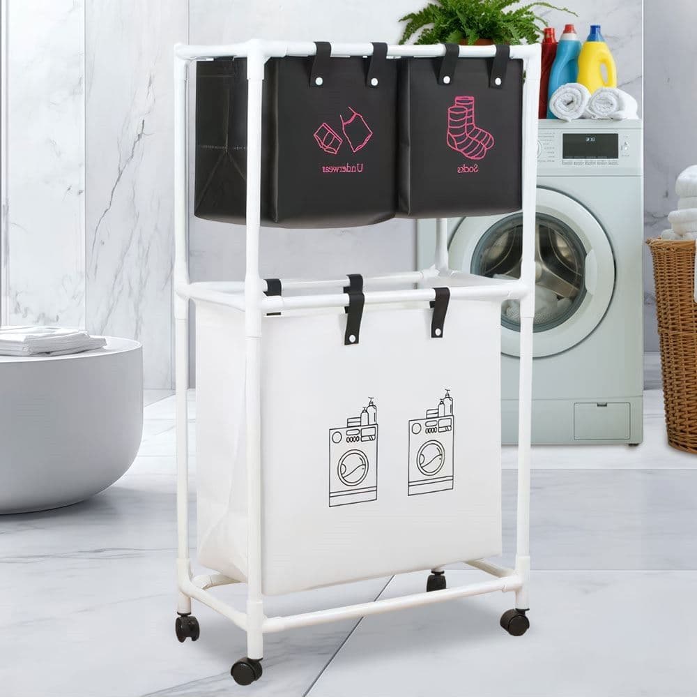 CESTO PORTABIANCHERIA SPORCA MULTIFUNZIONE A 2 STRATI CON RUOTE CARRELLO PORTATILE LAVAGGI in Ceste per la biancheria Trade Shop italia - Napoli, commercioVirtuoso.it