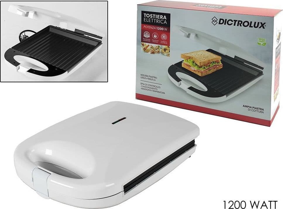 TOSTIERA ELETTRICA 1200 WATT PIASTRA PER SANDWICH AMPIE PIASTRE DI COTTURA ANTIADERENTI in Piastre tostapane Trade Shop italia - Napoli, commercioVirtuoso.it