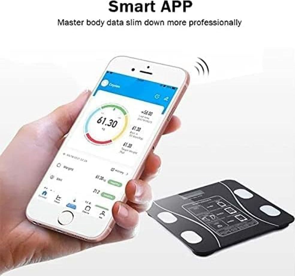 BILANCIA PESAPERSONE PROFESSIONALE NERA IMPEDENZIOMETRICA BLUETOOTH DIGITALE CON APP in Bilance pesapersona digitali Trade Shop italia - Napoli, commercioVirtuoso.it