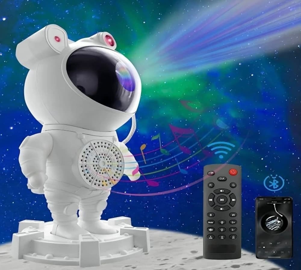 PROIETTORE GALASSIA LUCE NOTTURNA FORMA ASTRONAUTA ALTOPARLANTE BLUETOOTH TELECOMANDO in Luci notturne per bambini Trade Shop italia - Napoli, commercioVirtuoso.it