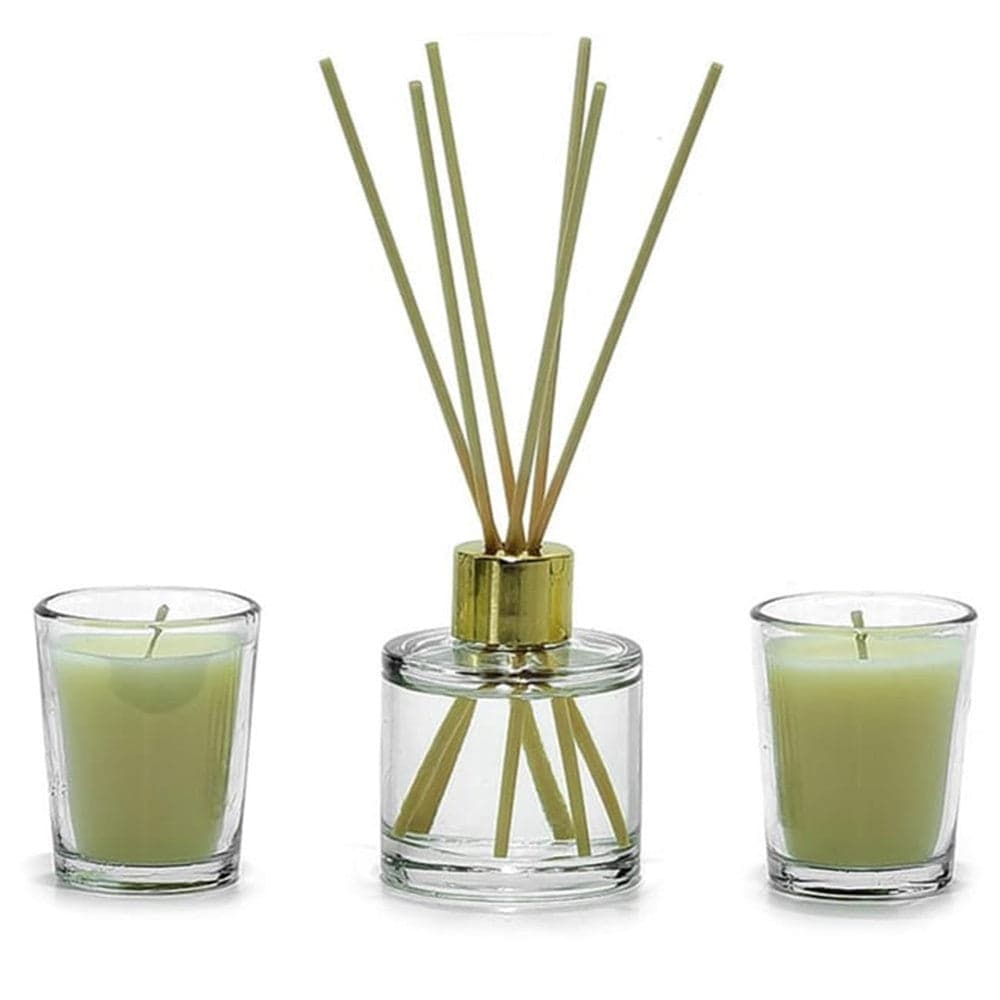 SET FRAGRANZA AMBIENTE DIFFUSORE CON 6 BASTONCINI 2 CANDELE PROFUMATE CASA CENTROTAVOLA in Accessori per la profumazione della casa Trade Shop italia - Napoli, commercioVirtuoso.it