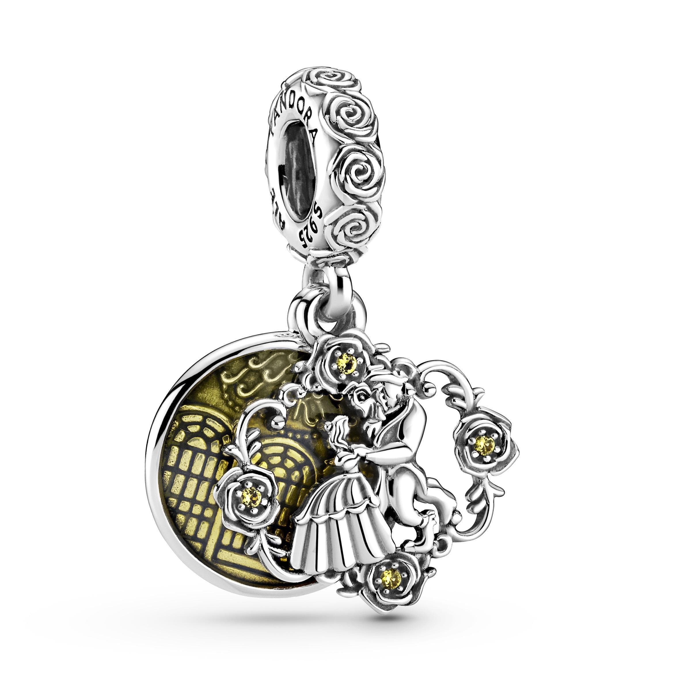 PANDORA - charm  Disney, La Bella e la Bestia, charm pendente, La Bella e la Bestia danzanti