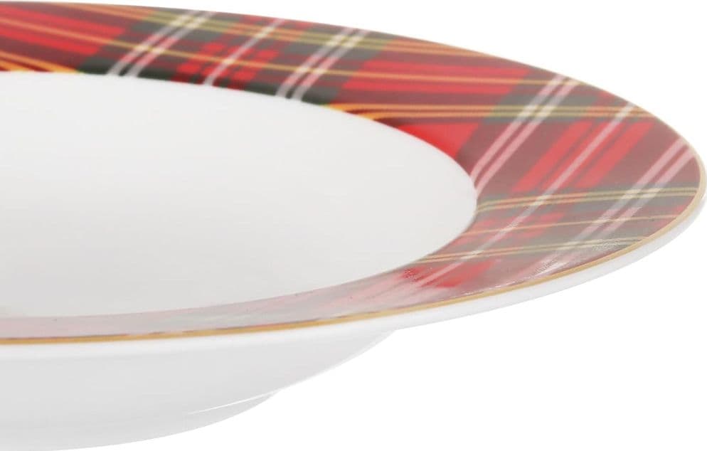 SET SERVIZIO DI 18 PZ PIATTI CON MOTIVO A BORDO TARTAN IN PORCELLANA DA TAVOLA NATALIZIO in Servizi di piatti Trade Shop italia - Napoli, commercioVirtuoso.it