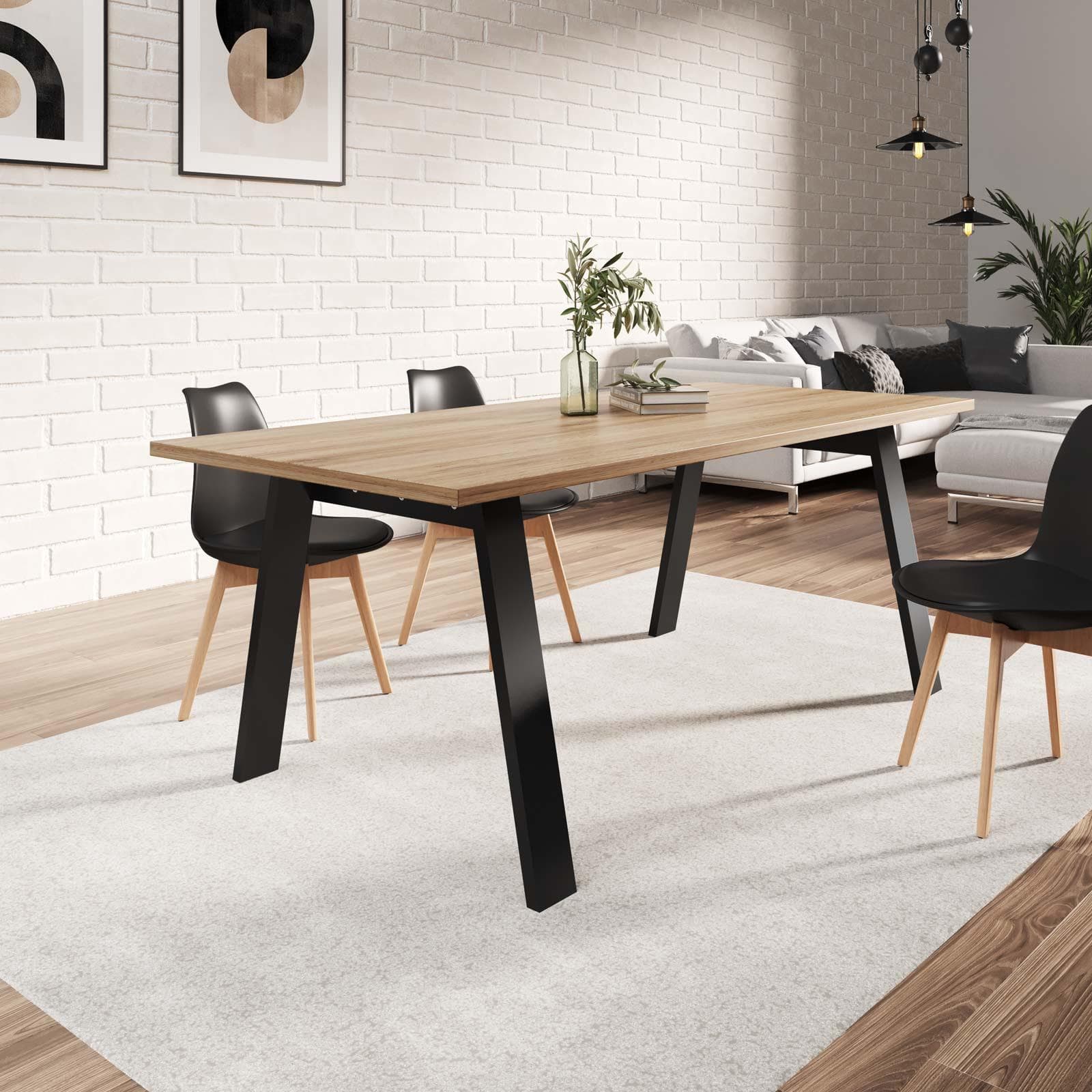 Tavolo moderno in legno "Vitruvia" per interno arredamento cucina e soggiorno 200 x 90 cm in Tavoli da sala da pranzo Decor Space - Altamura, commercioVirtuoso.it