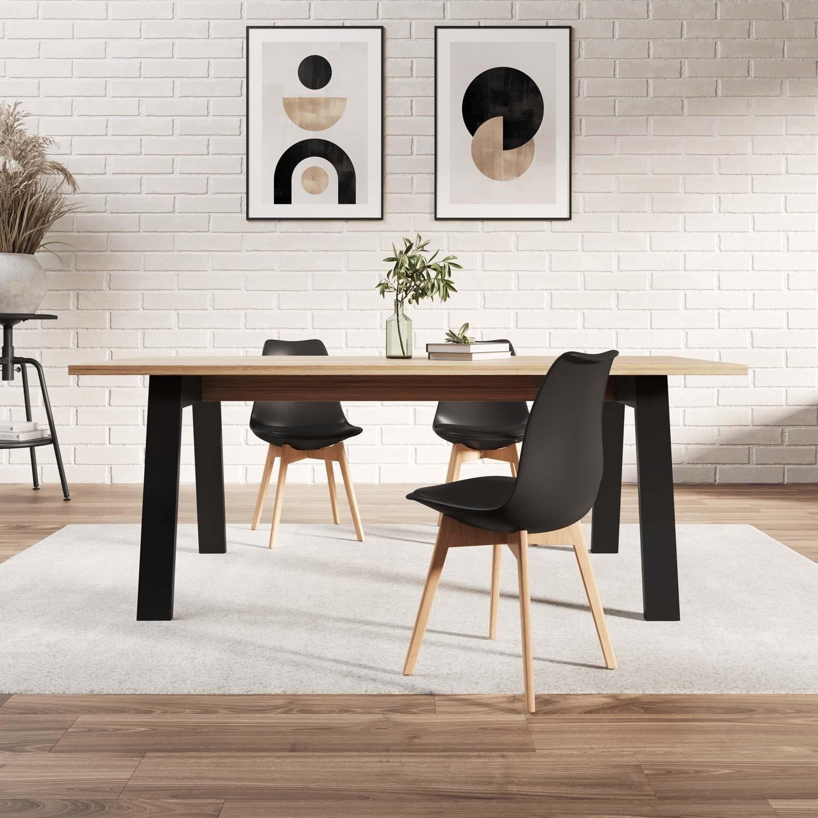 Tavolo moderno in legno "Vitruvia" per interno arredamento cucina e soggiorno 200 x 90 cm in Tavoli da sala da pranzo Decor Space - Altamura, commercioVirtuoso.it